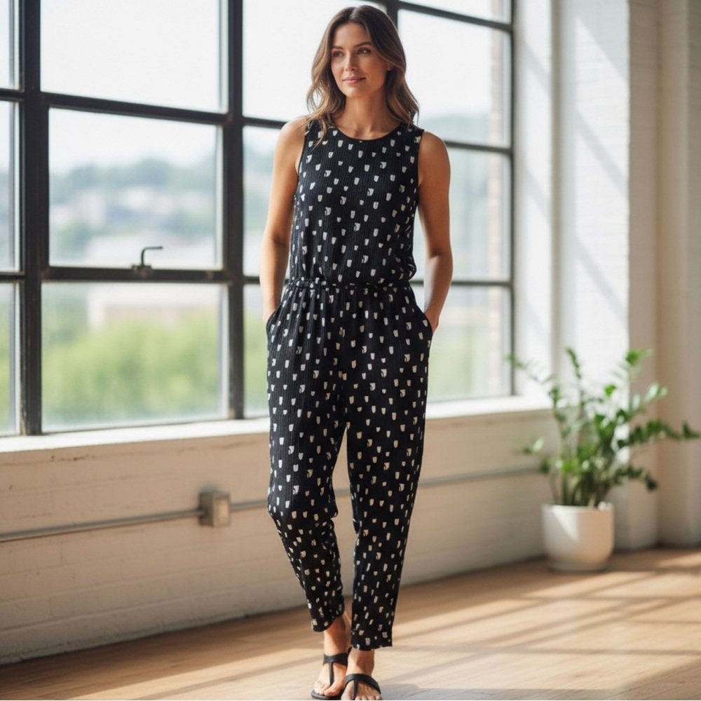 STINE GOYA Polka Dot Sleeveless Jumpsuit